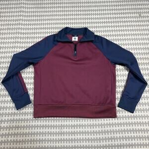 Tory Sport Colorblock Half-Zip Track Jacket Maroon and Navy Sz L Womens
